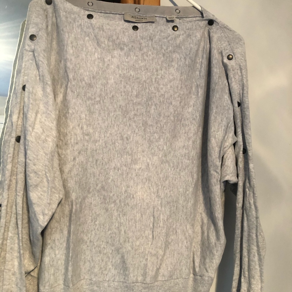 Allsaints women’s sweater medium light gray